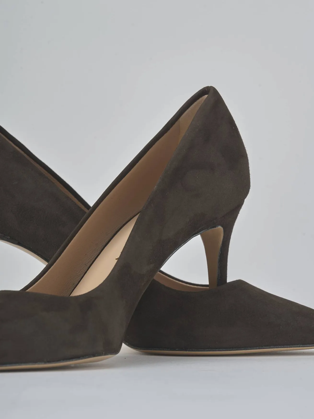 Décolleté tacco 7cm camoscio testa