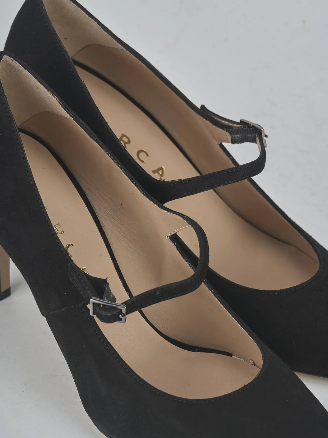 Décolleté tacco 7cm camoscio nero