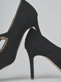 Décolleté tacco 7cm camoscio nero