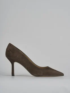 Décolleté tacco 7cm camoscio testa