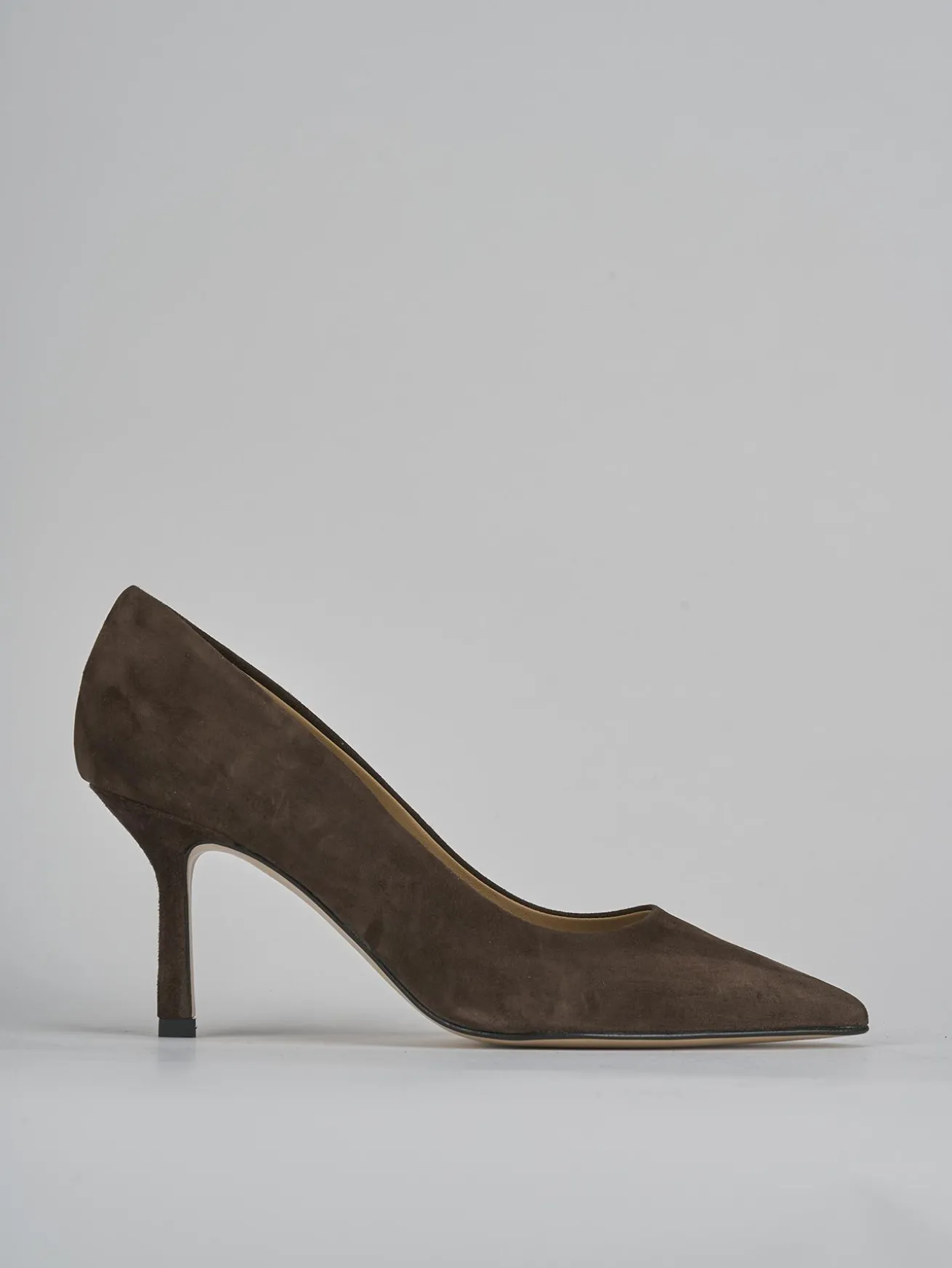 Décolleté tacco 7cm camoscio testa