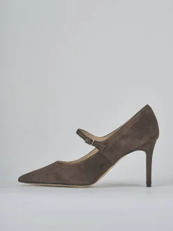 Décolleté tacco 7cm camoscio testa