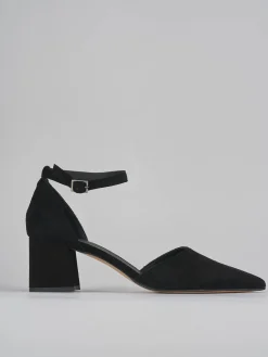 Décolleté tacco 5cm camoscio nero