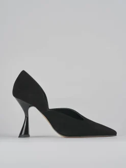 Décolleté tacco 9cm camoscio nero