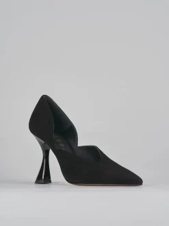 Décolleté tacco 9cm camoscio nero