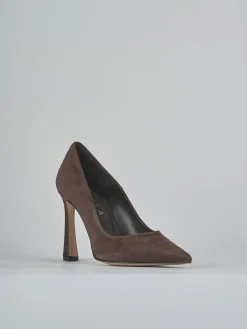 Décolleté tacco 9cm camoscio testa