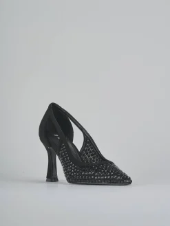 Décolleté tacco 8cm camoscio sostenible nero