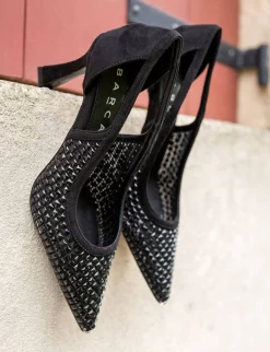 Décolleté tacco 8cm camoscio sostenible nero