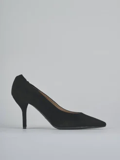 Décolleté tacco 7cm camoscio nero
