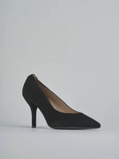 Décolleté tacco 7cm camoscio nero