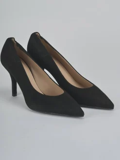 Décolleté tacco 7cm camoscio nero