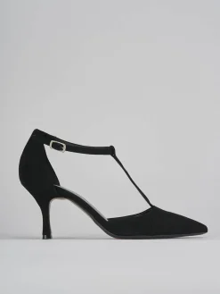 Décolleté tacco 7cm camoscio nero