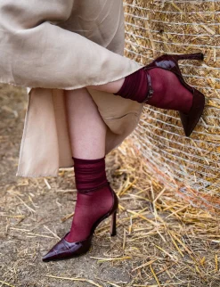 Décolleté tacco 9cm cocco bordo'