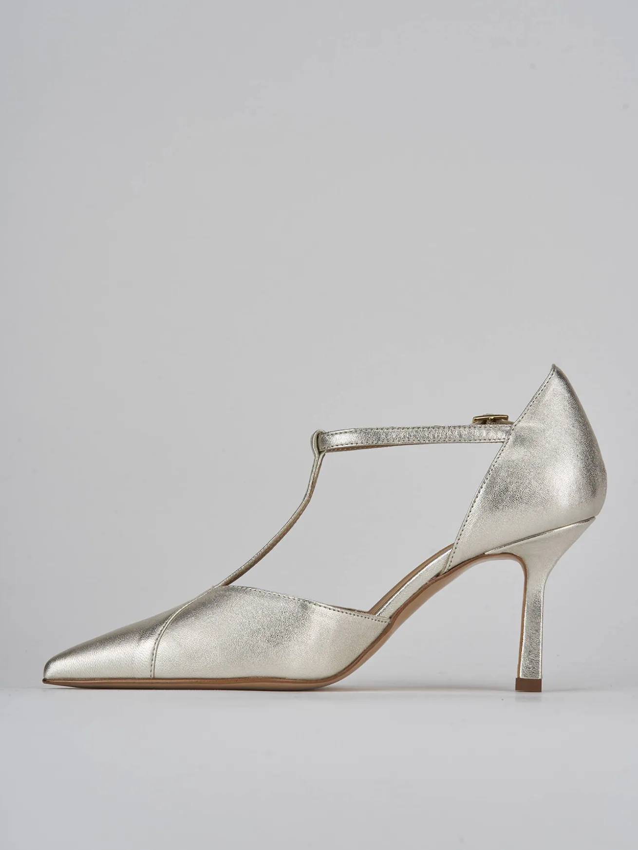 Décolleté tacco 7cm laminato oro