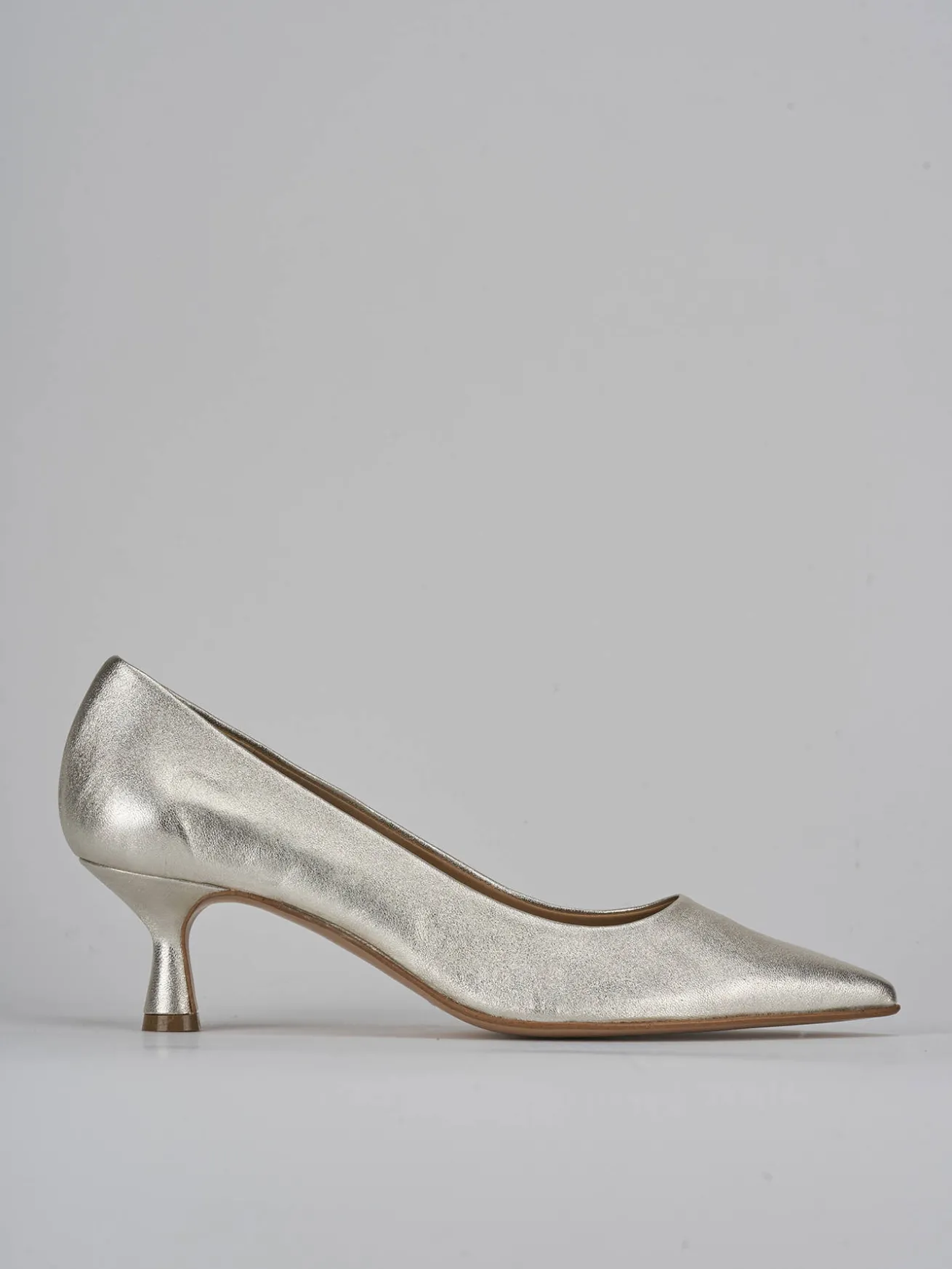 Décolleté tacco 5cm laminato oro