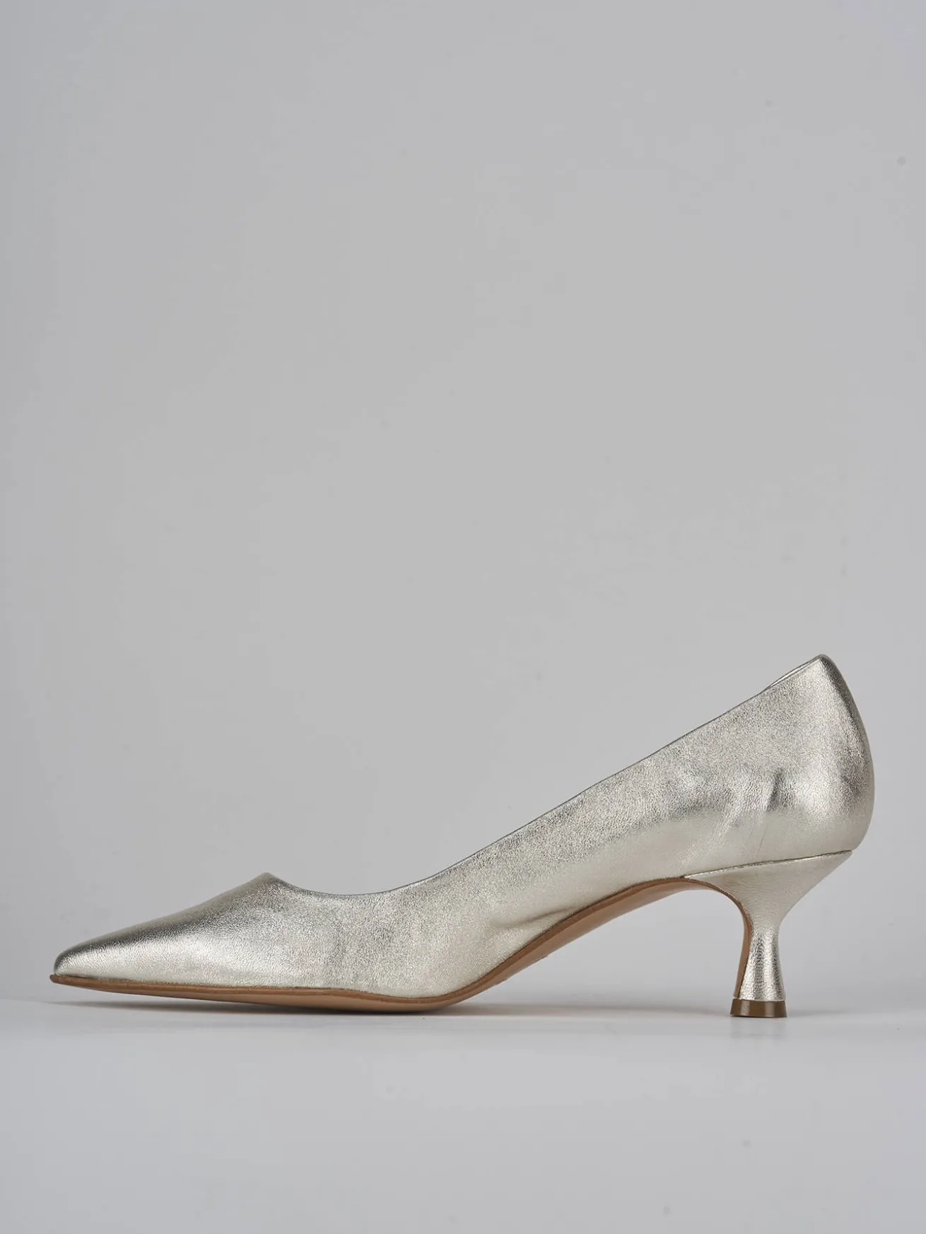 Décolleté tacco 5cm laminato oro