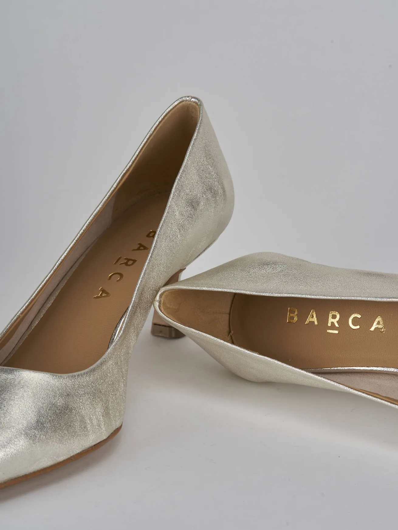 Décolleté tacco 5cm laminato oro