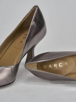 Décolleté tacco 7cm laminato beige