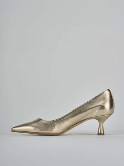 Décolleté tacco 5cm laminato oro