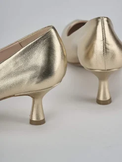 Décolleté tacco 5cm laminato oro