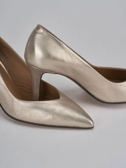 Décolleté tacco 7cm laminato oro