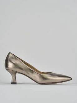 Décolleté tacco 5cm laminato oro