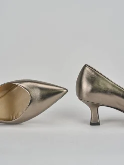 Décolleté tacco 5cm laminato oro