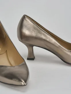 Décolleté tacco 5cm laminato oro