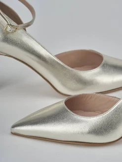 Décolleté tacco 7cm laminato oro