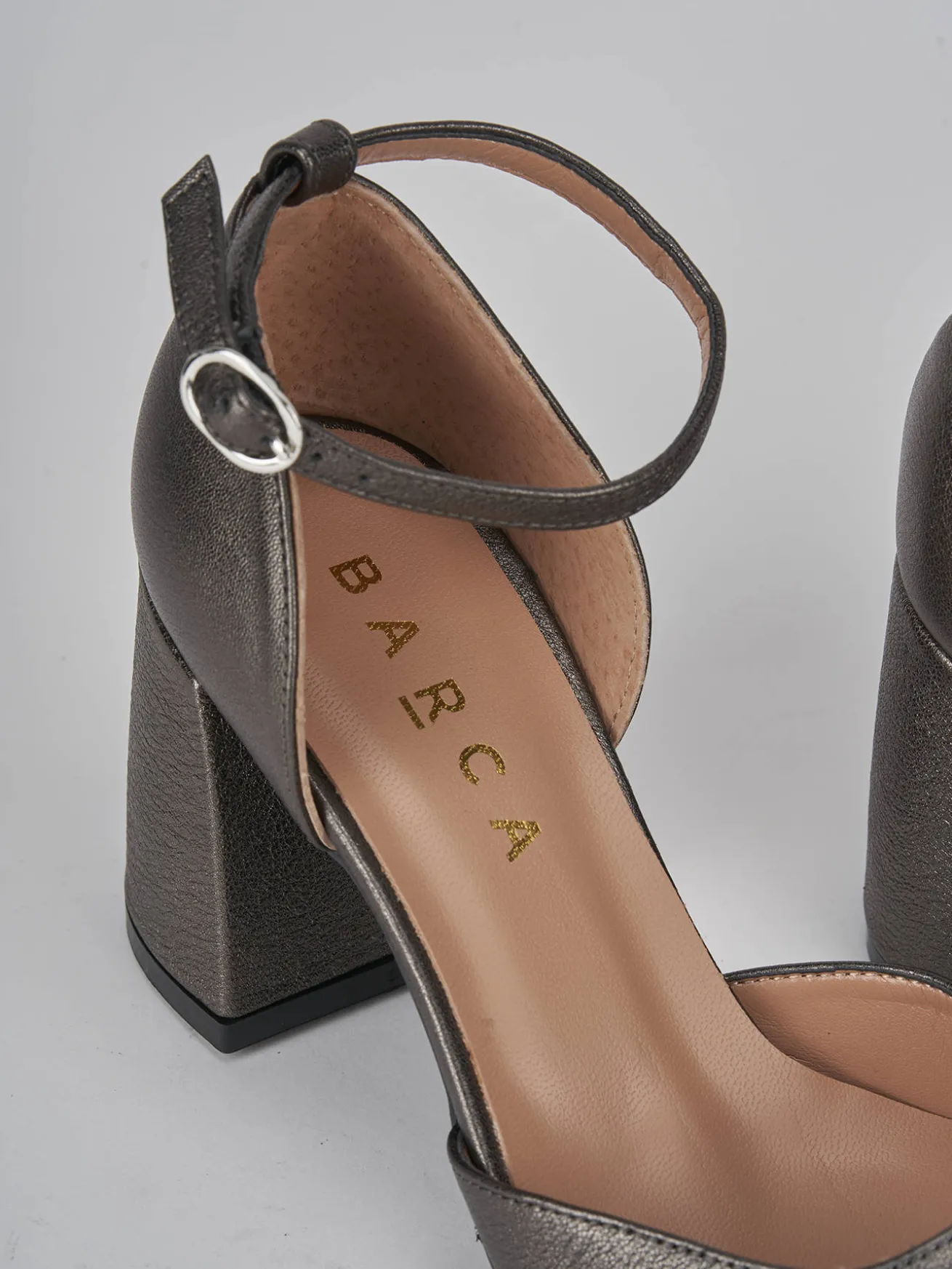 Décolleté tacco 8cm pelle argento