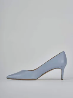 Décolleté tacco 5cm pelle azzurro