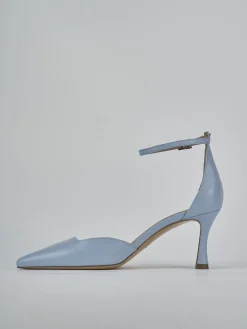 Décolleté tacco 8cm pelle azzurro