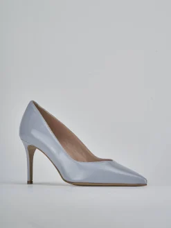 Décolleté tacco 7cm pelle azzurro