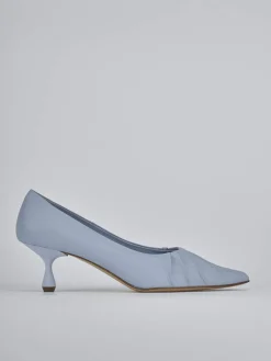 Décolleté tacco 5cm pelle azzurro