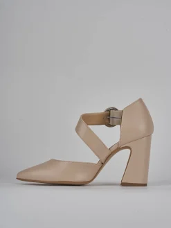 Décolleté tacco 9cm pelle beige