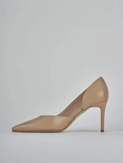 Décolleté tacco 8cm pelle beige