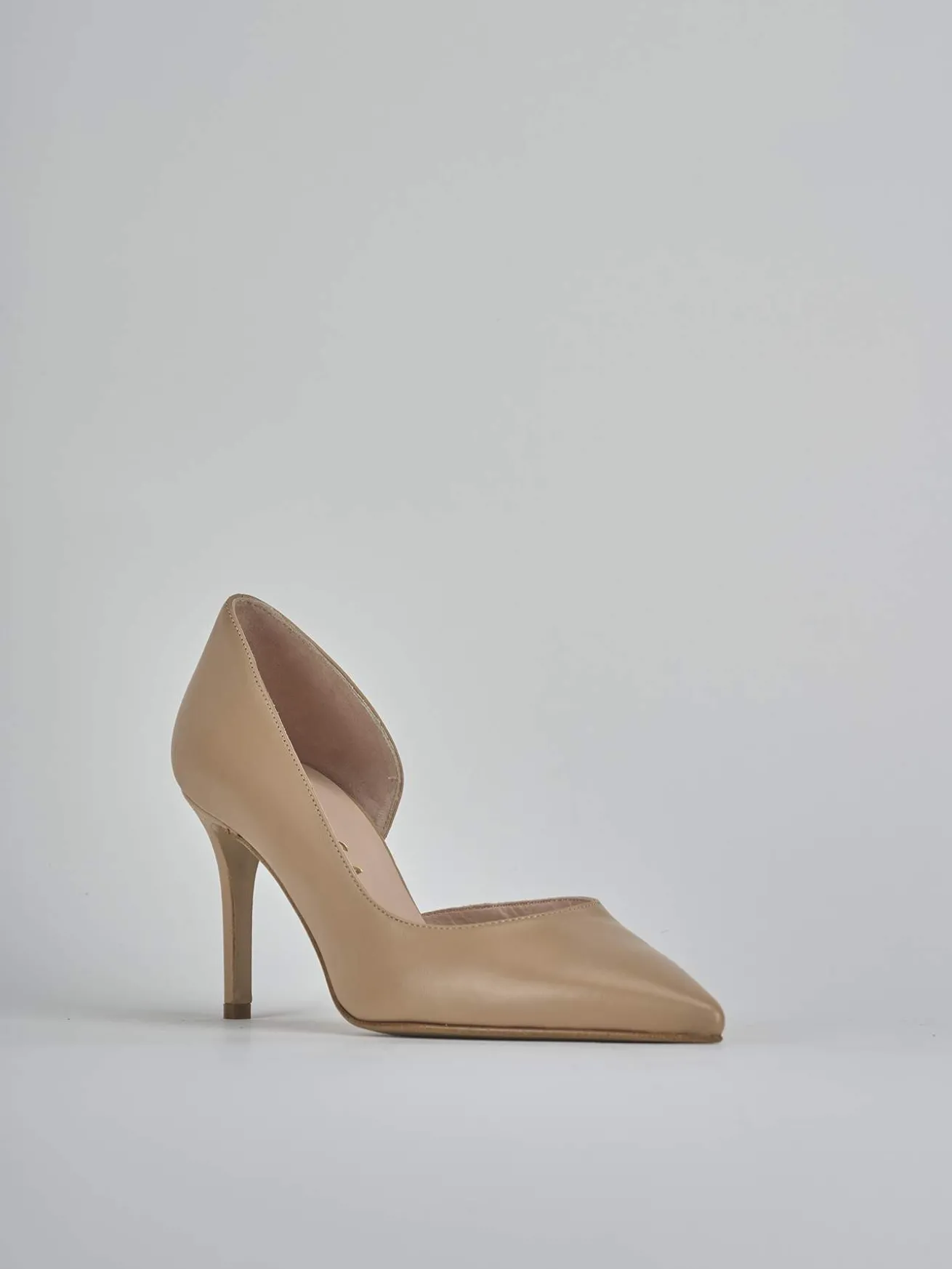 Décolleté tacco 8cm pelle beige