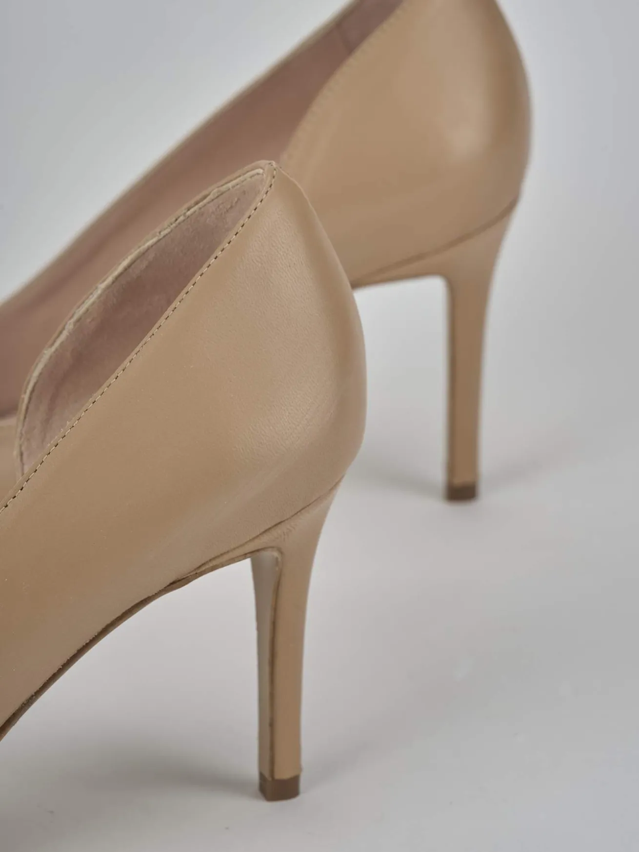 Décolleté tacco 8cm pelle beige