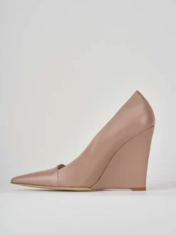 Décolleté tacco 11cm pelle beige