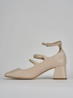 Décolleté tacco 6cm pelle beige