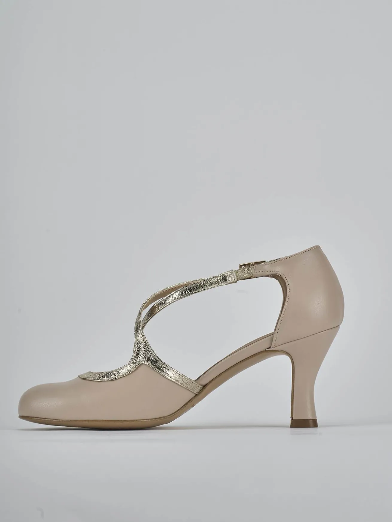 Décolleté tacco 6cm pelle beige