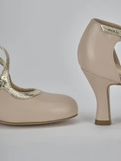 Décolleté tacco 6cm pelle beige