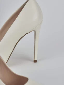 Décolleté tacco 10cm pelle bianco