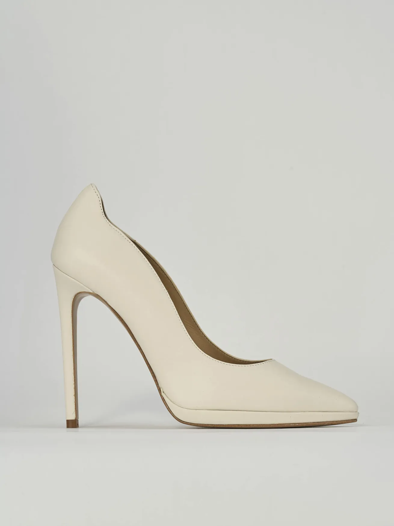 Décolleté tacco 11cm pelle bianco