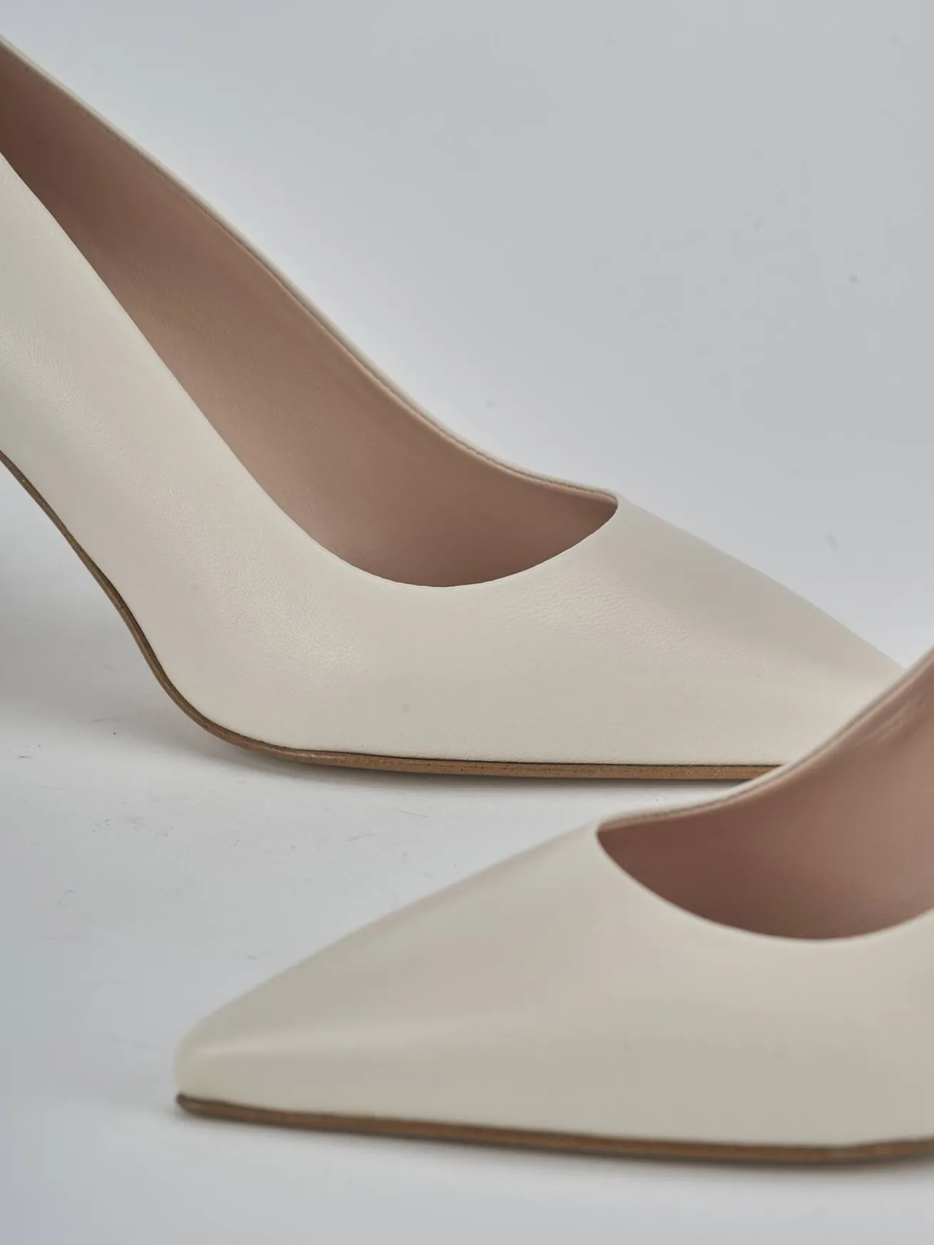 Décolleté tacco 7cm pelle bianco