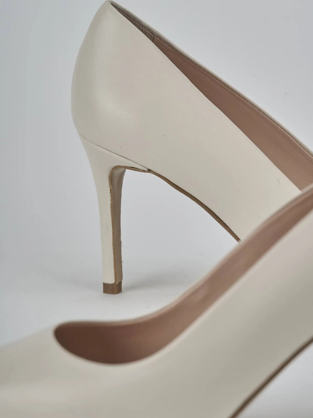 Décolleté tacco 7cm pelle bianco