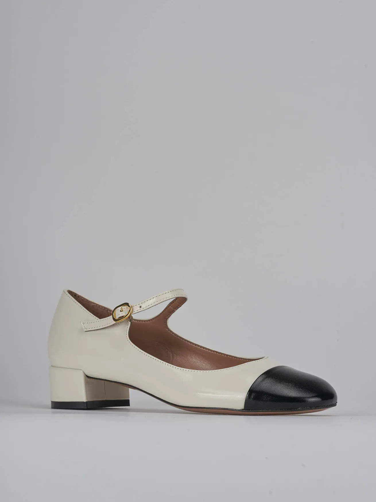 Décolleté tacco 3cm pelle bianco