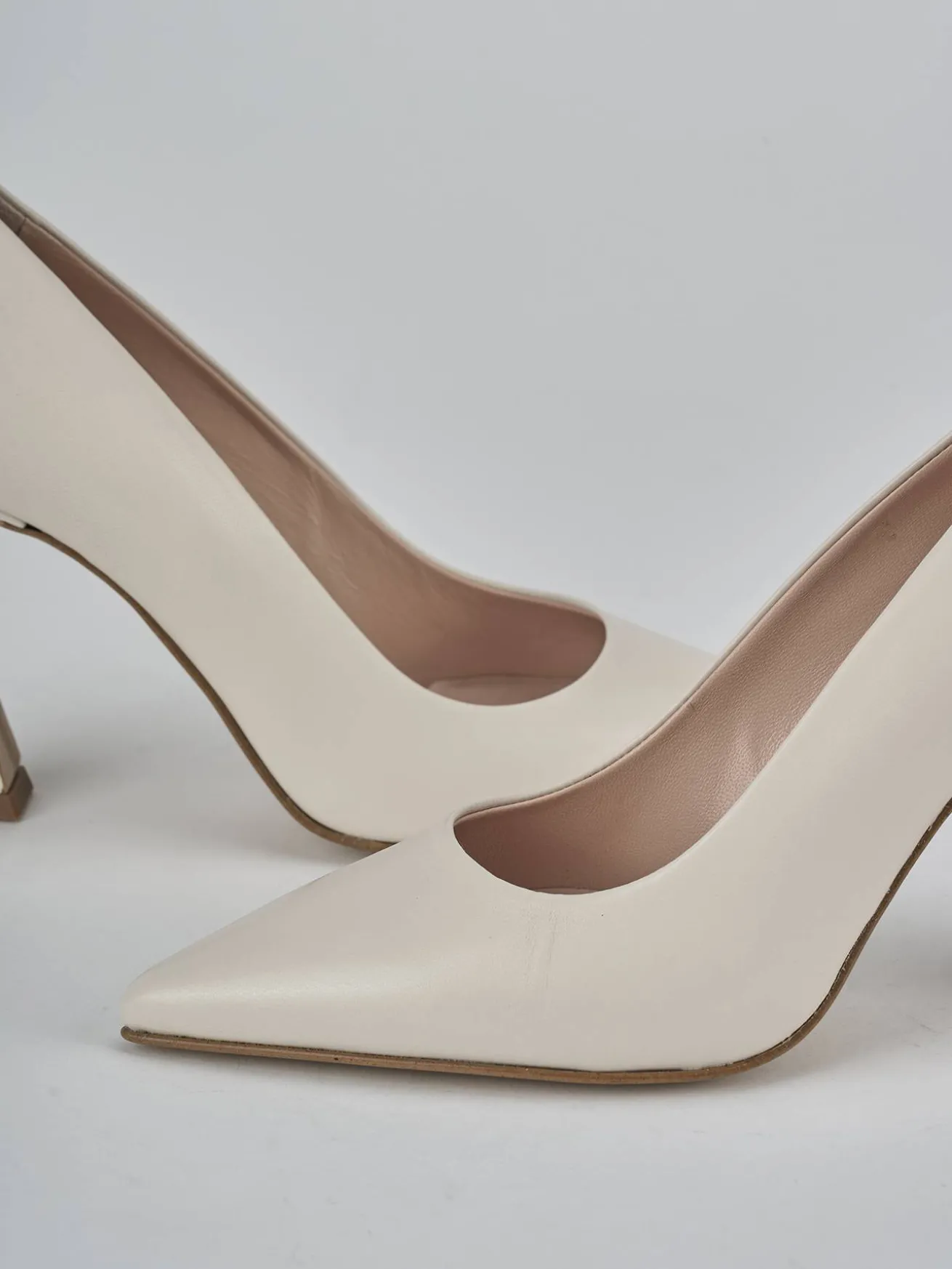 Décolleté tacco 9cm pelle bianco