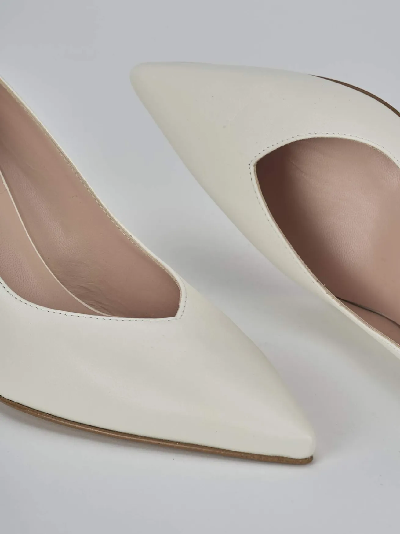 Décolleté tacco 7cm pelle bianco