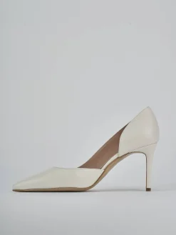 Décolleté tacco 8cm pelle bianco